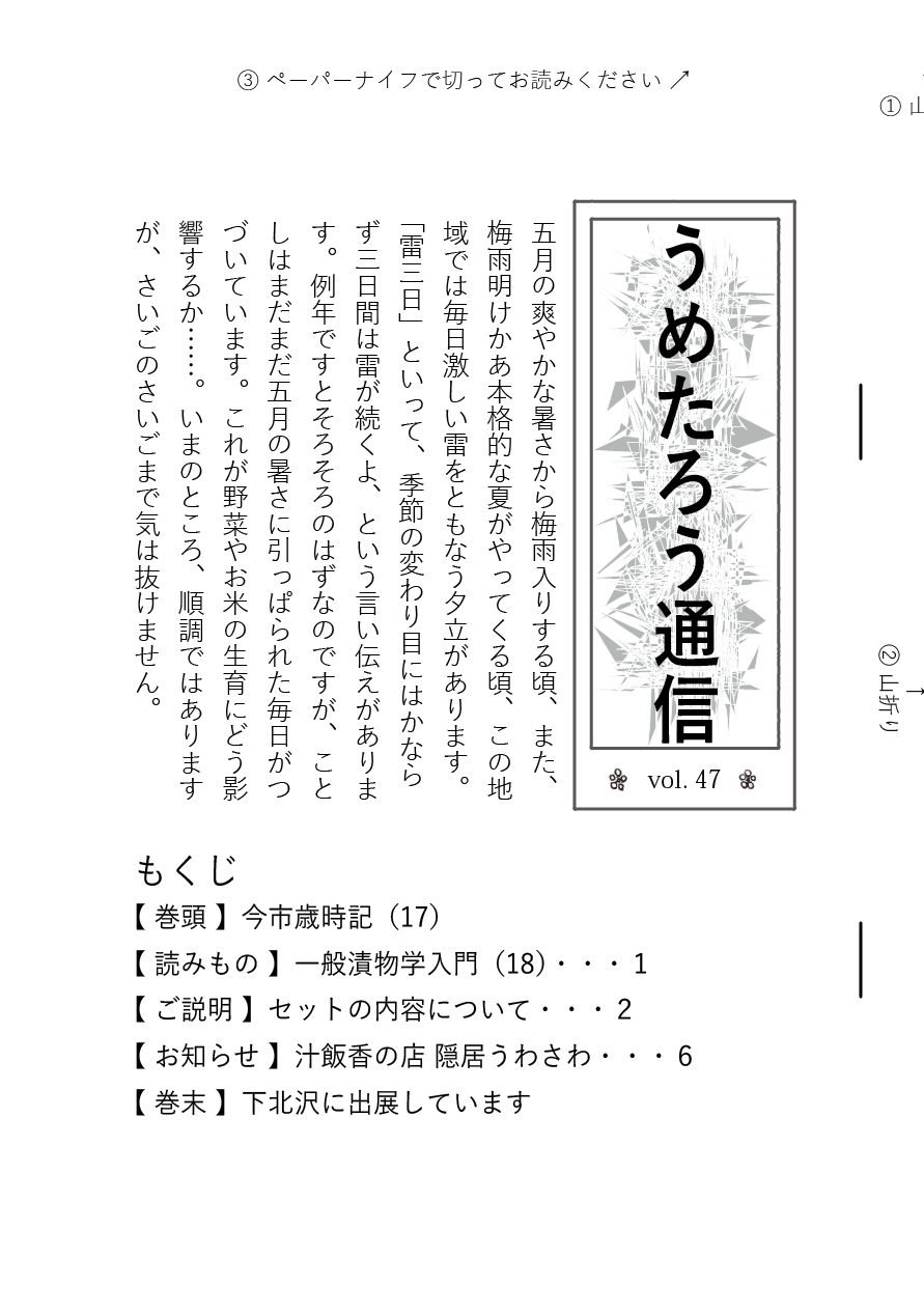 うめたろう通信2024年6月15日号１枚め